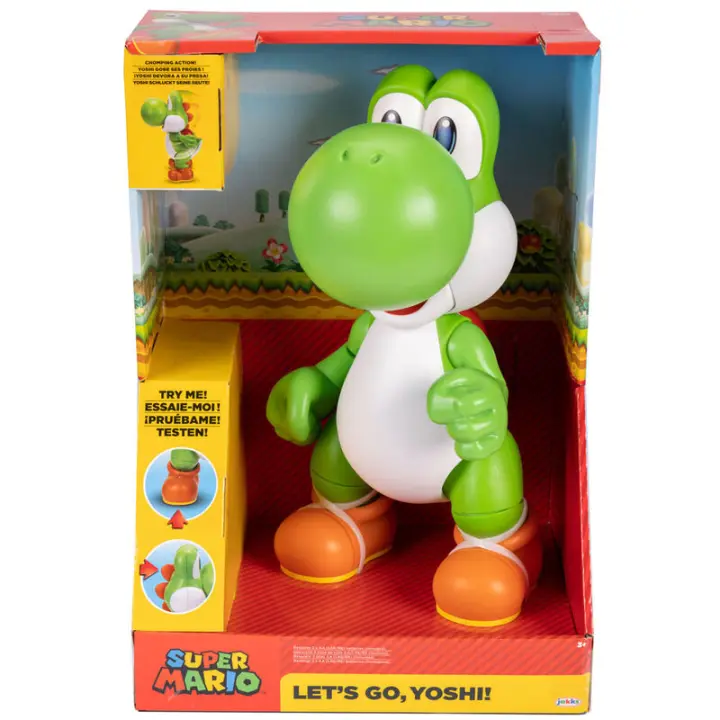 Figura interactiva Yoshi Lets Go Super Mario Bros 36cmFigura  Coleccionable - Idea de Regalo- Mercancia Oficial - Juguetes para Niños y Adultos - Movies Fans - Muñeco para Coleccionistas y Exposición - 1