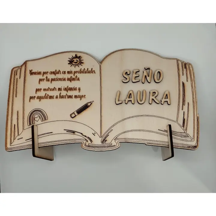 PLACA DECORATIVA EN FORMA DE LIBRITO PARA REGALO PROFESORES - 1