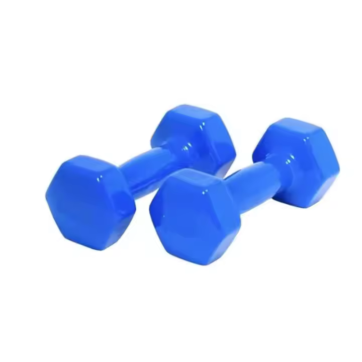 Pesa Mancuerna Neopreno 1, 1.5, 2, 3kilos Azul y Rojo, Cortas Anti-Rodadura pack 2 unidades. - 1