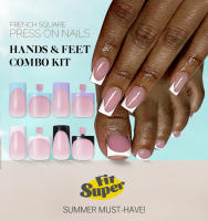 Nailpop Estilo Francés Uñas Postizas De Acrylico 60pcs Para Manos Y Pies Mate Para Uso Diario Y Fiestas Manicura Y Pedicura Combo - details 0