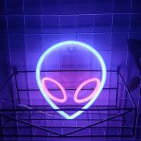 1PC Luz Neón De Alienígena Para Decoración De Habitación Con Interruptor De Encendido Y Apagado Poder USB O Batería Luz Nocturna Aesthetic Para Juego Y Espacio - details 3