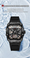 Reloj Mecánico Automático MUSANFIGO Para Hombres Con Luz Nocturna Y Resistencia Al Agua Silicona Skeleton Fashion Trend - details 8