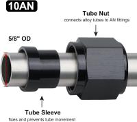 Adaptador De Tubo Recto AN4 AN6 AN8 AN10 AN12 Aluminio Anodizado Negro Universal Para Suministro De Combustible Y Tratamiento - details 6
