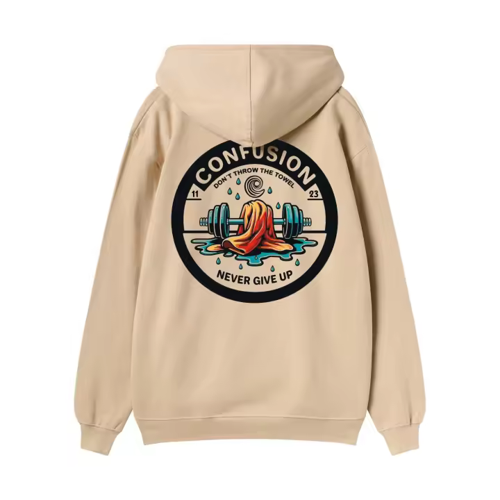 NEVER GIVE UP CREAM HOODIE LIMITED EDITION - 1