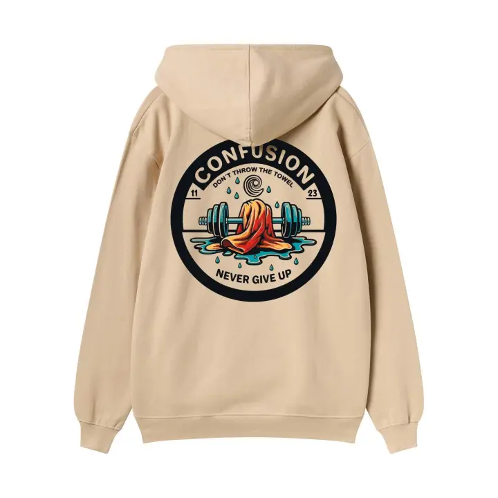 NEVER GIVE UP CREAM HOODIE LIMITED EDITION - 1