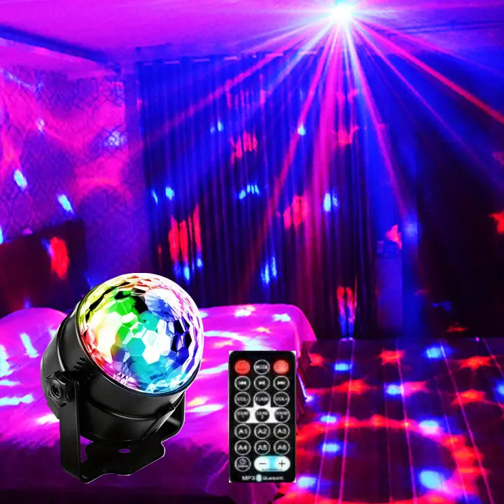 Lámpara De Escenario RGB Rotativa Y Estroboscópica Activada Por Sonido Disco Ball Para Fiestas De Cumpleaños Bodas Y Danzas En Casa Decoración De Habitaciones - 1