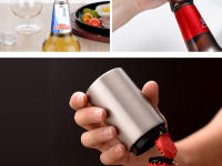 Abrepuertas Automático De Acero Inoxidable Con Magnetismo Para Botellas De Cerveza Y Vino Abrebotellas De Cocina Suministros De Barra - details 10