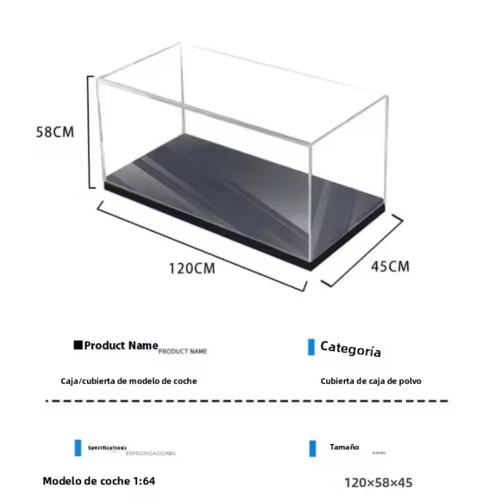 Caja De Exhibición De Acrílico Transparente Para Coches De Acción a Escala 1/64 JETTING Almacenamiento Y Protección Contra Polvo - 1