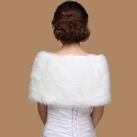Cape Winter Elegante De Imitación De Peluche Blanca Para Boda Abrazo Suave De Mujer Accesorio De Novia Multifuncional - details 1