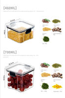 Caja De Almacenamiento De Alimentos Plástica Sellada Para Cereal Caramelo Frutas Desechables Con Tapa Refrigerador Organizador De Cocina - details 9