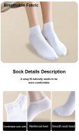 10 Pares De Calcetines Blancos Puros Para Mujer Cómodos Y Ligeros Transpirables Calcetines Casuales De Moda Sencillos Y Versátiles - details 2