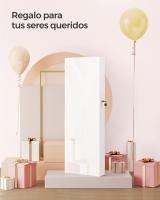 Espejo Joyero de Pared sin Marco con Cerradura, Incluye 2 Organizadores de Cosméticos y Llaves, Blanco o Marrón - details 3
