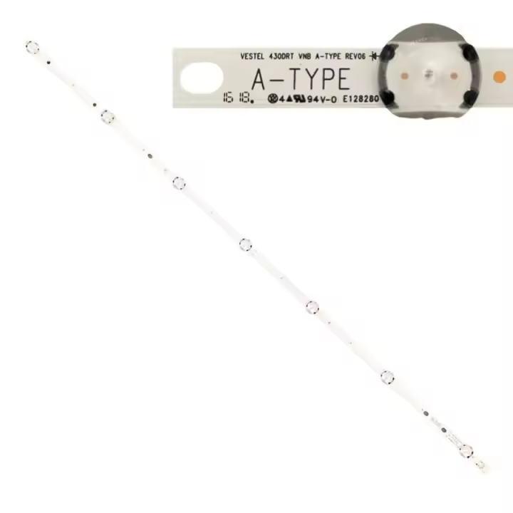 Tira 7 leds Telefunken TE43282S25T2K VESTEL 4300RT VNB A-TYPE REV06 swap de desomontaje - 1