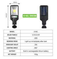KDULIT Lámpara De Pared Solar Para Calle Exterior Con Sensor De Movimiento PIR 3 Modos De Iluminación Impermeable Luces De Jardín Y Seguridad - details 2