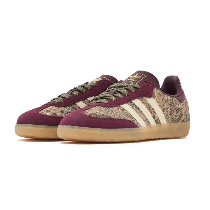 Adidas Samba OG X Liberty London Maroon, Warm Vanilla & Olive Strata - 1
