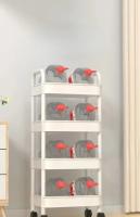 Carrito De Cocina Multifuncional Con Ruedas Organizador De Almacenamiento Para El Hogar Estante Móvil Accesorio Doméstico - details 6