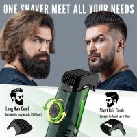 Hatteker Trimmer De Barba Para Hombres Recargable Con Aspiradora Integrada Corte Eléctrico Para Pestañas Y Facies IPX6 Lavable Kit De Aseo - details 2