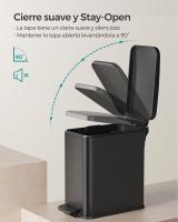 Cubo de Basura de 10 litros para Baño con Pedal - Compacto para Espacios Pequeños, Cierre Suave, Acero Inoxidable, Disponible en Blanco, Negro y Plata - details 10