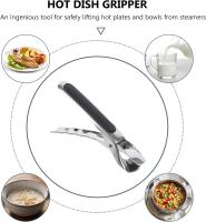 2 pinzas antideslizantes para platos, pinzas para bandejas calientes, pinzas antiescaldaduras para platos, sartenes para freidoras de aire, para horno, pizza, pinzas para platos, pinzas para platos calientes de acero inoxidable para freidoras de aire - details 2