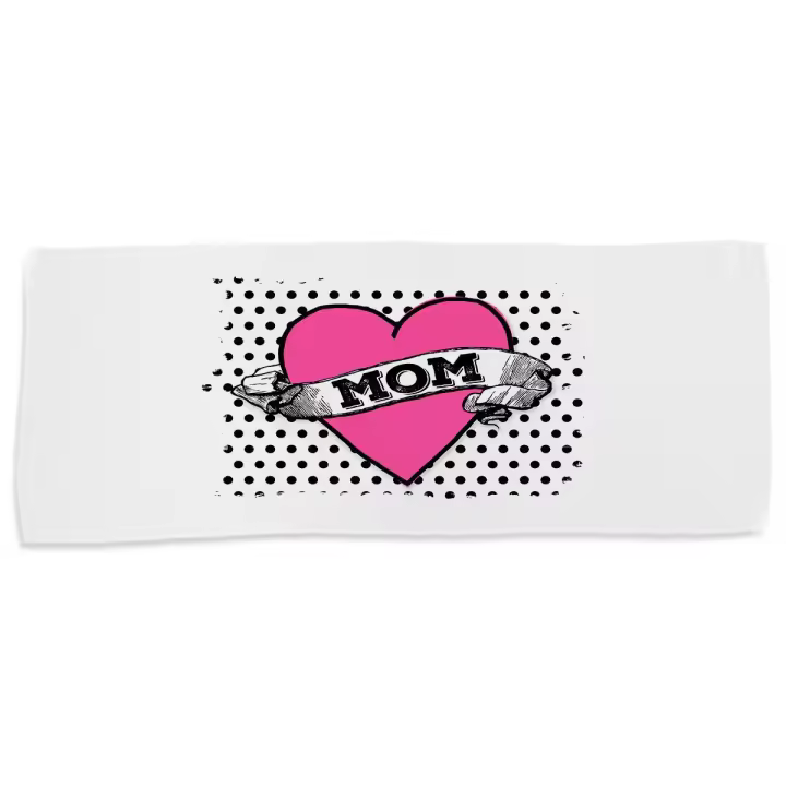 MERCHANDMANIA TOALLA MEDIANA GIMNASIO ABSORBENTE amor madre tatuaje logo simbolo corazon mom suave con bolsita - 1
