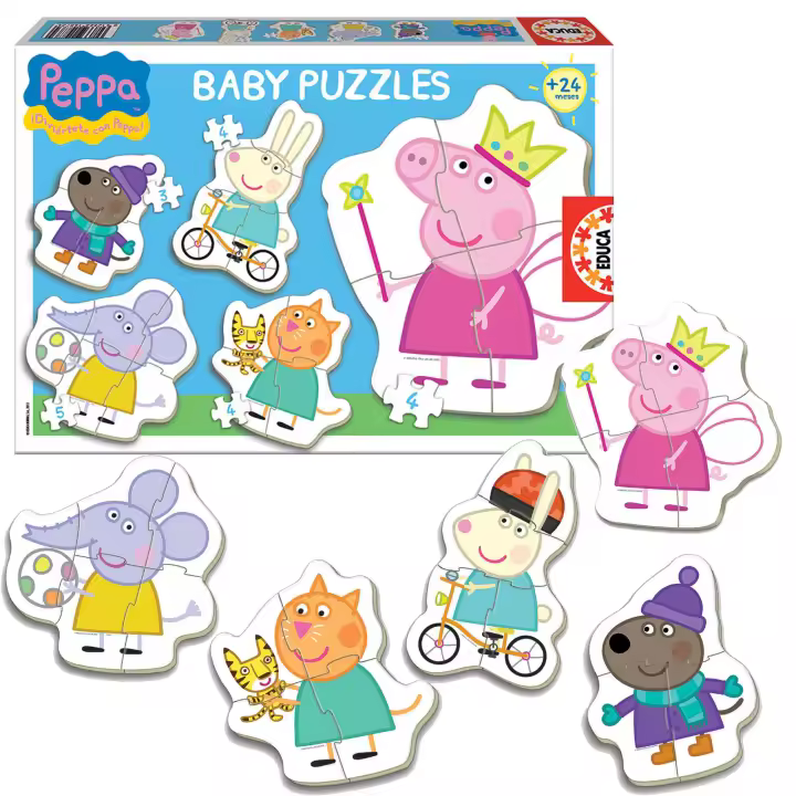 Puzzle Peppa Pig  Baby de 3-4-5 piezas, Puzzles Infantiles Progresivos para Niños y Niñas de 2 a 4 años, Regalo Cumpleaños, Navidad, Reyes - 1
