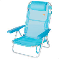 Aktive - Silla de playa plegable, multiposición, aluminio y textileno, asiento bajo, incluye cojín acolchado, asa de transporte, silla reclinable de playa, respaldo reclinable - details 9
