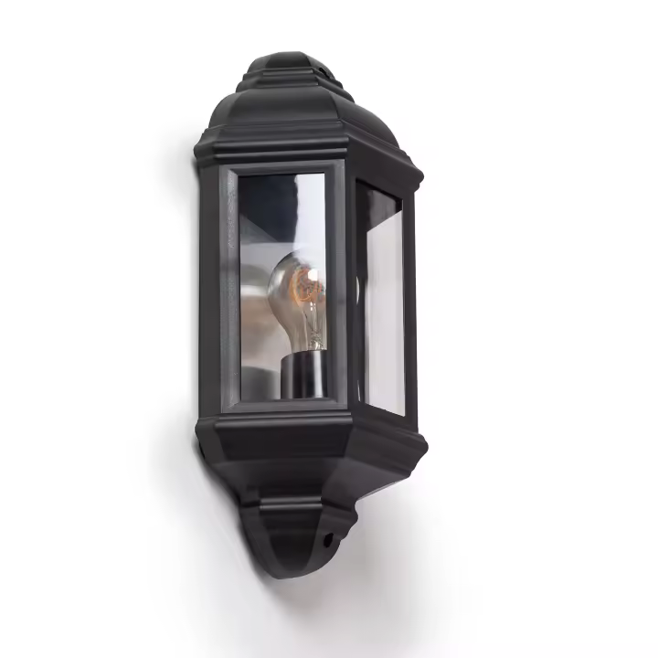 Ledkia Aplique de Pared Exterior PC Newquay Negro - 1