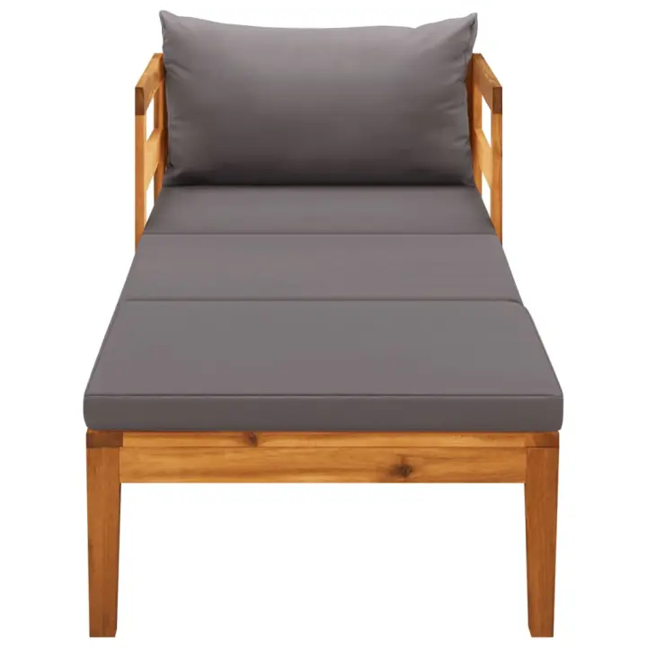 vidaXL Tumbona con cojines madera maciza de acacia Blanco crema, Gris oscuro, Conjunto Terraza Muebles Jardín Exterior Juego de Muebles de jardín Mueble Jardín Exterior Muebles de Salon Exterior - 1