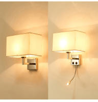 Lámpara De Pared De Tela E27 Con Interruptor Luz De Lectura LED Para Dormitorio Estudio Hotel Decoración Nórdica Moderna - details 2