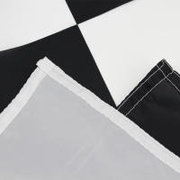 Bandera Cuadrada Chequera Negra Y Blanca De 90x150cm Para Decoración Material Poliéster Estilo Colgante Personalizable - details 3