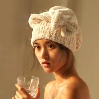 Toalla De Secado Rápido Para Pelo Con Lazo Cubrecabezas Grueso Para Mujer Accesorios De Baño Material De Terciopelo Forma Redonda - details 5