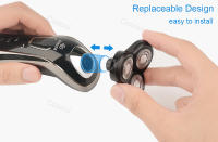 Afeitadora Eléctrica Para Hombres Máquina De Afeitar Barba Recargable Impermeable Con Cabeza Flotante Trimmer De Cabello Y Barba - details 7