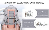 Mochila De Viaje Negocios Con USB Para Hombres Y Mujeres Mochila Antirrobo Con Compartment Para Portátil Aprobada Por Aerolíneas Capacidad De 36-55 Litros Material De Nylon - details 1