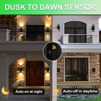 2pcs RGB Dusk to Dawn Outdoor Lighting 2 Pack, Back Porch Lights Outdoor Wall Light Fixtures WiFi App Control, 2700k-6500k Cylinder Outdoor Wall Sconce Lights Color Changing Led Garage Light - details 6