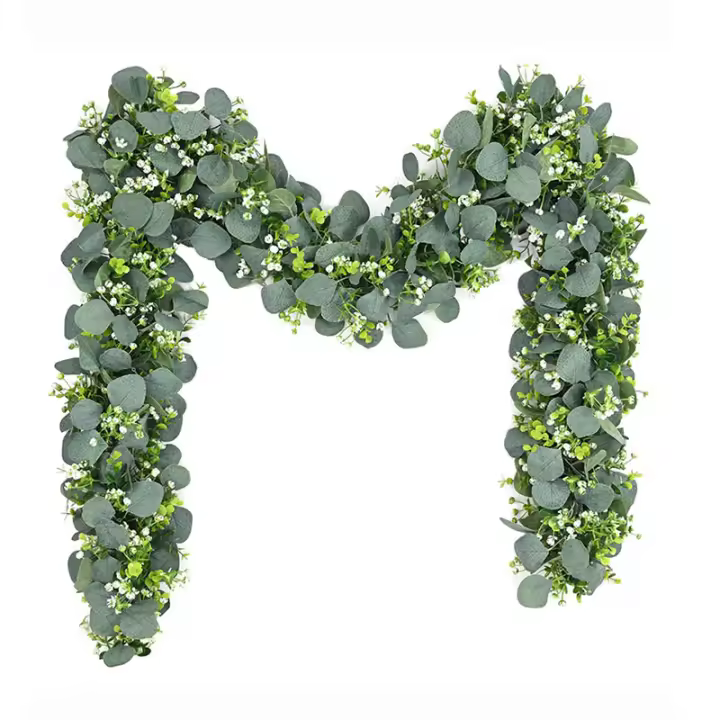 Planta Artificial De Eucalipto 170cm Hojas Verdes Para Decoración De Bodas Y Jardines Planta Falsa De Babas De Aire Colgante De Seda Para Hogar Y Exposiciones - 1