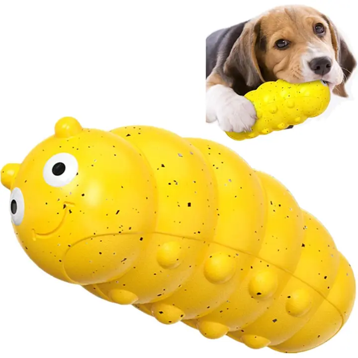 Juguetes para perros indestructibles, juguetes para masticar agresvos perros, juguetes interactivos fuerzas para perros medianos/grandes (amarillo) - 1