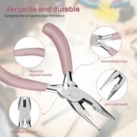 Tijeras De Acero Inoxidable Rosa Para Manualidades Joyería DIY Kit De Herramientas Multifuncionales Para El Oído Redondo - details 4