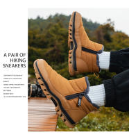 Botas De Invierno Calientes Para Hombres Botas De Nieve Antideslizantes Transpirables De Senderismo Botas De Algodón Desnudas - details 20