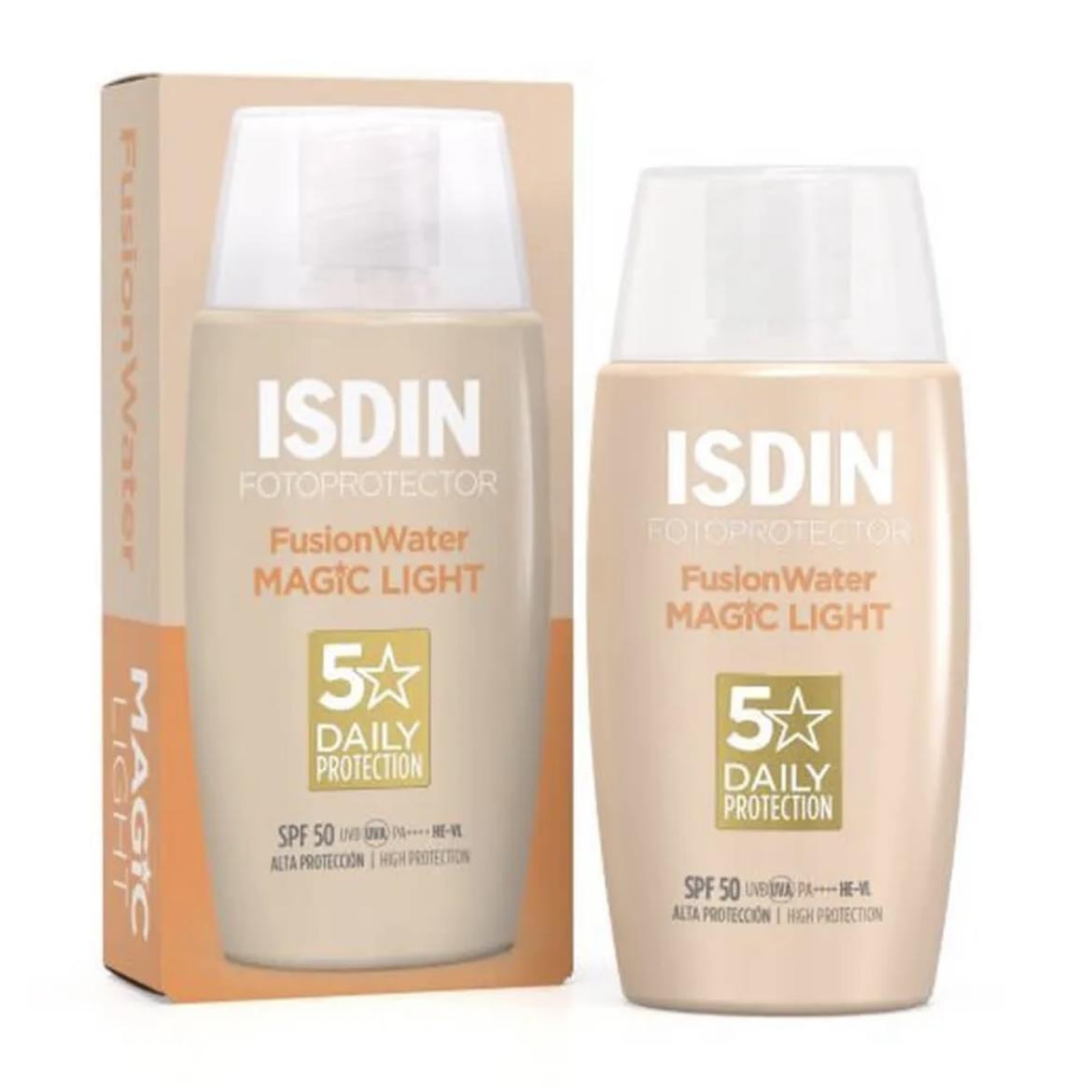 ISDIN Fotoprotector Fusion Water Color Light, SPF 50, textura Ultraligera, 50 ml