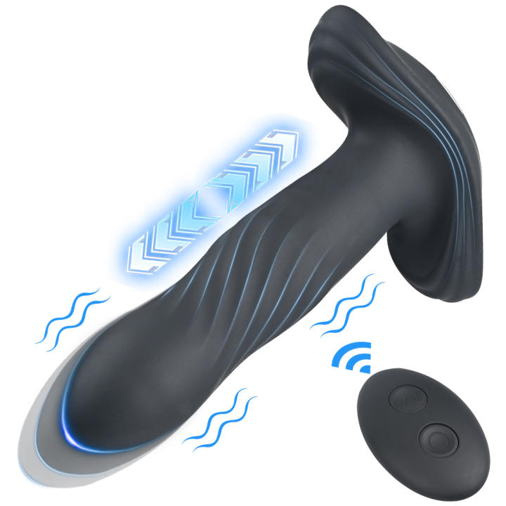 Vibrador Remoto Con Empuje Para Hombres Masajeador De Prostata Juguete Sexual Con Estimulación De G-Spot Y Ano Plug Anal Dildo De Silicona Médica