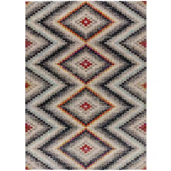 ATTICGO Alfombra de Interior y Exterior Estilo Geométrico en Multicolor - Sassy 7171 | 80X150, 133X190 cm - 1