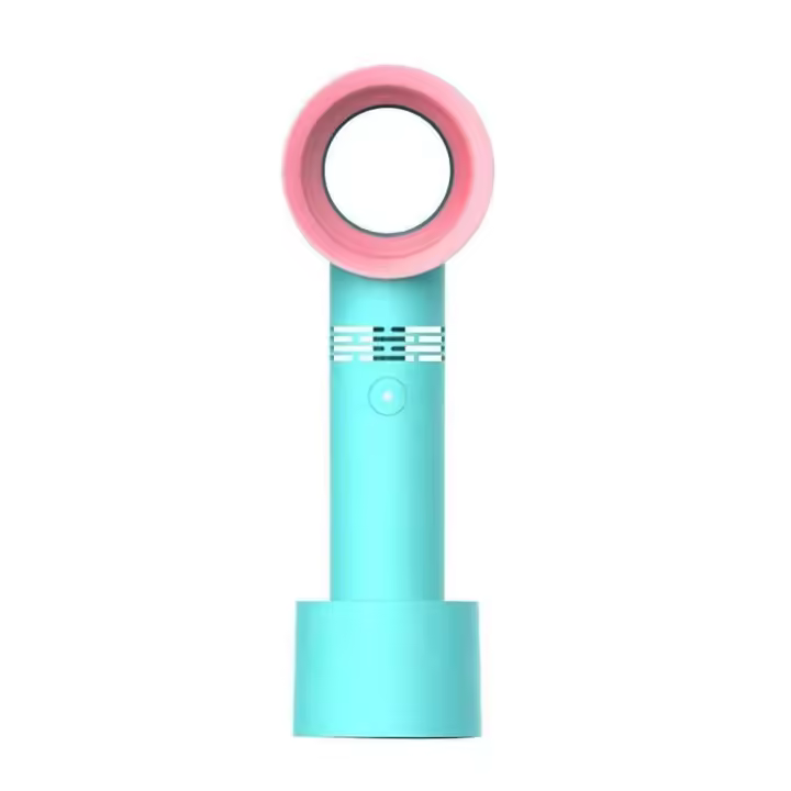 Ventilador Eléctrico Portátil sin Hojas, Ventilador de Mano Pequeño Para Verano, Silencioso, 3 Velocidades, Ideal para Viaje, Ventilador de Escritorio para el Hogar Oficina al Aire Libre, Funciona Con El Cable - 1
