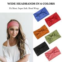 Headband Ancho Para Mujer Accesorio De Pelo Con Lazo Estilo Sólido Para Maquillaje Deporte Yoga Correr Uso Diario En Cuatro Estaciones Material Algodón - details 4