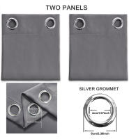 2 Panel/Set Cortinas Negras Con Ojales Aislantes Térmicas Y Reducción De Ruido Bloqueo De Luz Modernas De Poliéster 100% - details 6