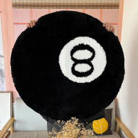LAKEA Alfombra Redonda De 8 Bolas Negra Antideslizante Para Sala De Estar Baño Decoración Del Hogar Alfombra De Piso Flocking Máquina De Técnica De Tejido Geométrica Para Adultos - details 2