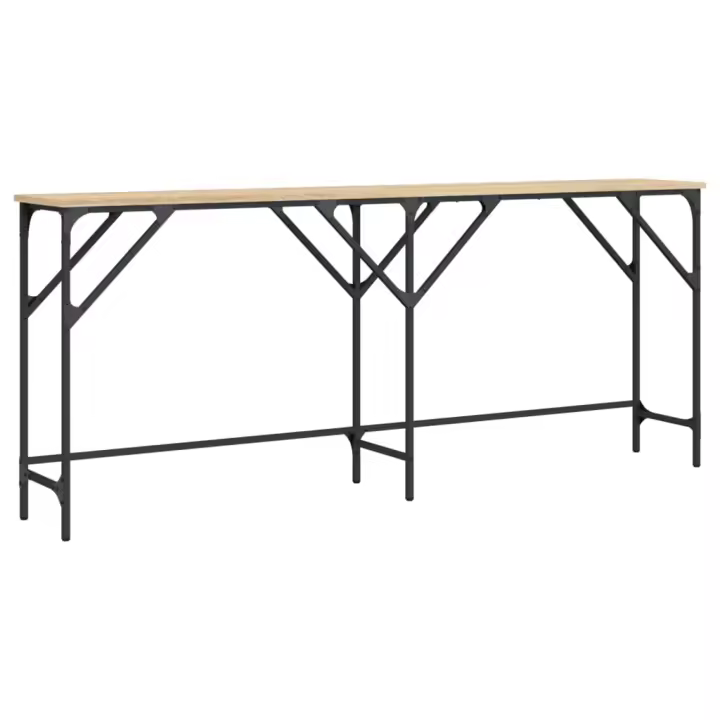Mesa Consola Vidaxl de Madera Ingeniería 180x29x75 Cm Negro - 1