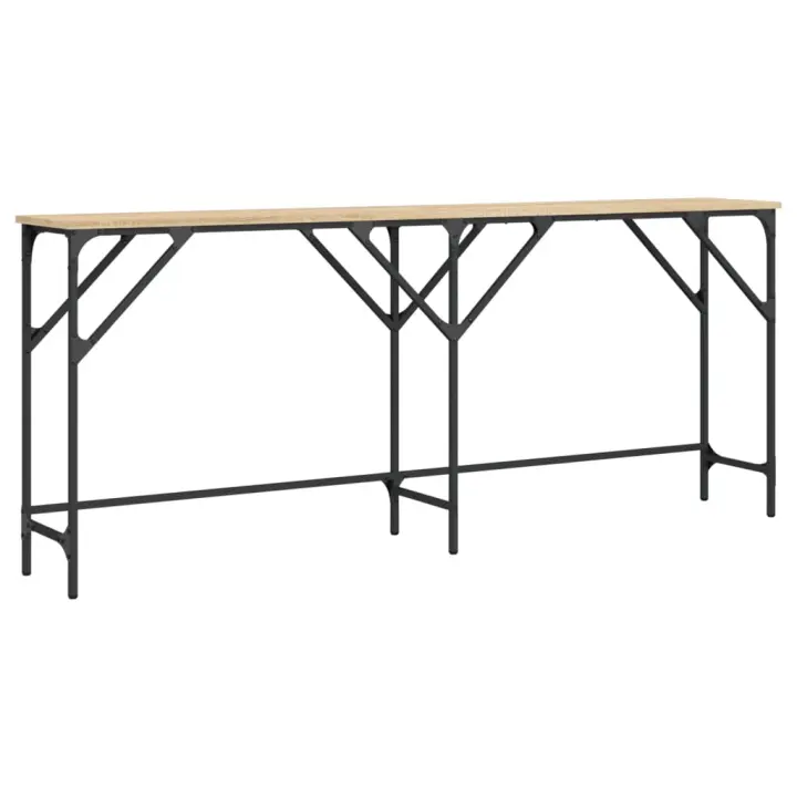 Mesa Consola Vidaxl de Madera Ingeniería 180x29x75 Cm Negro - 1