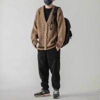 Nueva Cardigan De Punto Para Hombre Chaqueta De Otoño Con Cuello Redondo Estilo Casual De Poliéster Abrigo Masculino - details 2