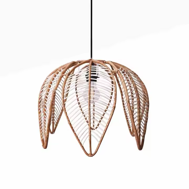Barcelona LED Lámpara colgante de ratán en forma de flor "BINTAN" - 1