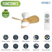 HYBEC - Ventilador de techo con luz LED Regulable, Motor DC Silencioso y 6 Velocidades – Función Inversa Verano/Invierno y Mando a Distancia - details 5
